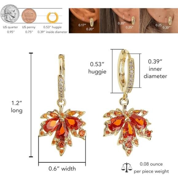Crystal Drop Earrings: Floral Studs with Sparkly Rhinestones, Teardrop Dangle - Picture 3 of 8